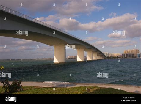 Sarasota Florida bridge from st armands circle over sarasota bay to ...