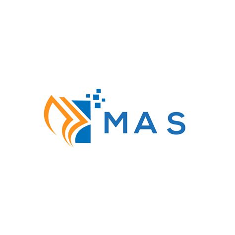 MAS credit repair accounting logo design on WHITE background. MAS creative initials Growth graph ...