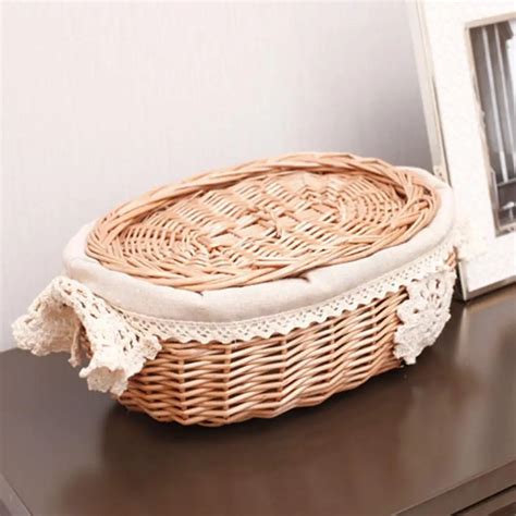 CHUWUJU Wicker Storage Basket Rattan Large Size Box Snacks Baskets with Lids-in Storage Baskets ...