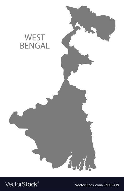 West bengal india map grey Royalty Free Vector Image