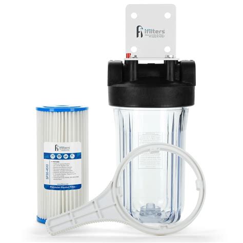 Well Water Whole House Sediment & Rust Complete Filtration System with Pleated Washable filter ...