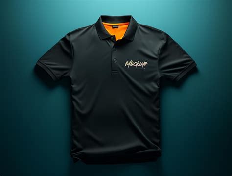 Premium PSD | Black polo shirt mockup psd