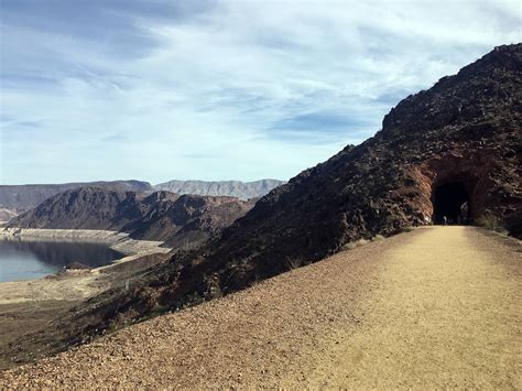 The Historic Railroad Trail at Lake Mead National Recreation Area offers views of Lake Mead as ...