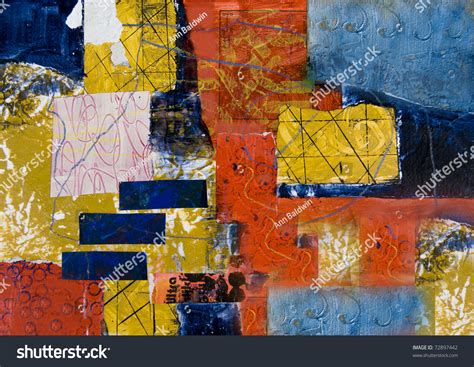 Mixed Media Abstract Painting Rectangles Stock Photo 72897442 - Shutterstock