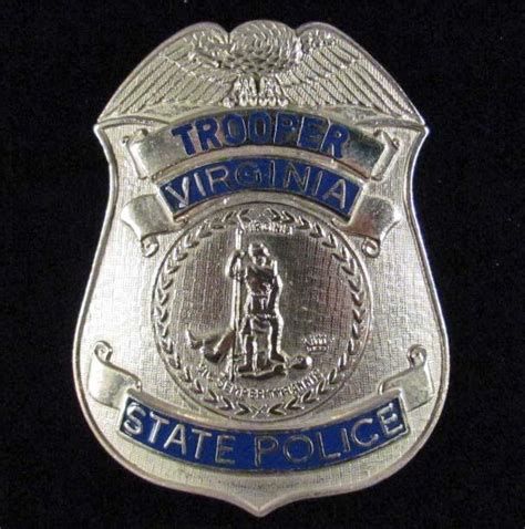 OBSOLETE VIRGINIA STATE POLICE TROOPER LAW BADGE