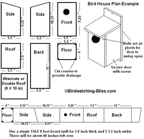 Free Bird House Plans - Bluebird, Purple Martin, Wren, More | Bird house plans, Bird house kits ...