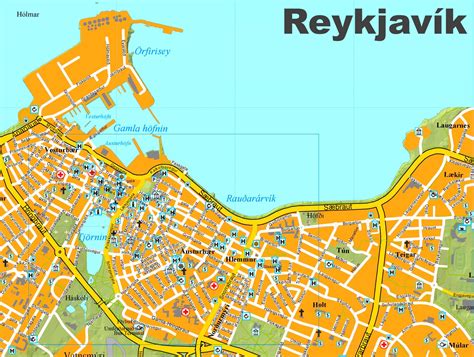 Reykjavik City Map Printable