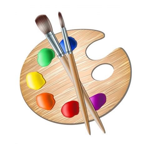 Premium Vector | Art palette with paint brush for painting | Paint ...