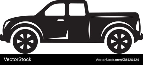 Pickup truck silhouette Royalty Free Vector Image