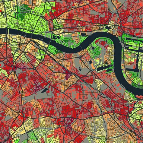 Example of a thematic map of south-east London showing the index of... | Download Scientific Diagram