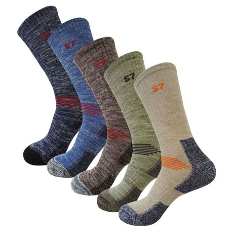 5Pack Men's Multi Performance Cushion Hiking/Outdoor Crew Socks Year R – Seoulstory7