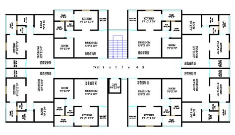 1 BHK Apartment Cluster Layout Plan Drawing Download DWG File - Cadbull