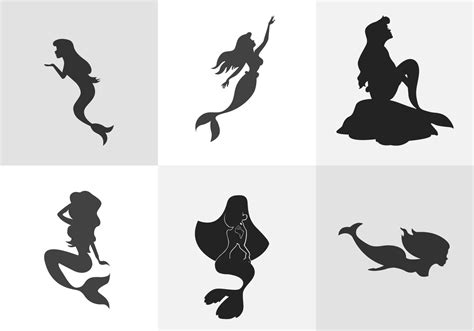 Mermaid Silhouette Free Vector Art - (9420 Free Downloads)