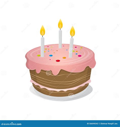 Isolated Birthday Cake Illustration Stock Vector - Illustration of sweet, dessert: 56694543