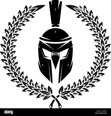 Spartan helmet with laurel wreath. Design element for logo, emblem, sign, poster, t shirt ...