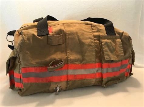 Firefighter Bunker Gear Duffel Bag Tan with Orange/grey Trim | Etsy