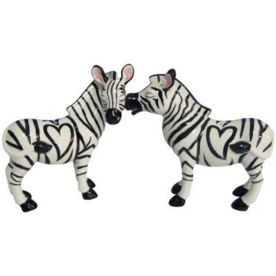 Zebras Kissing "Mwah" Magnetic Salt And Pepper Shakers - 93924