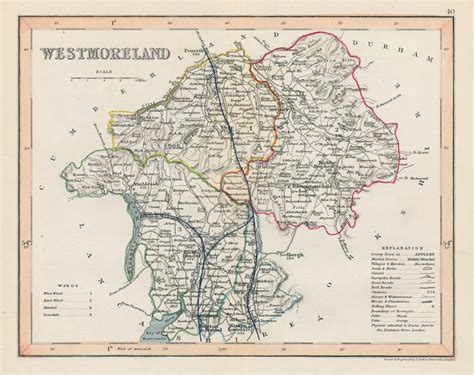 Old and antique prints and maps: Westmoreland county map, 1848, Westmoreland, antique prints and ...