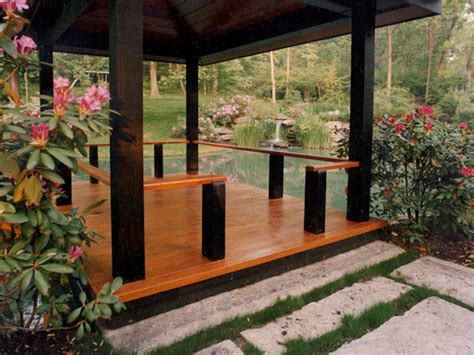 Intimate waterfront deck inspired by Japanese pagoda design - Asian - Porch - Other - by Master ...