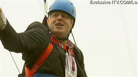 London Mayor Boris Johnson Got Stuck On A Zipline