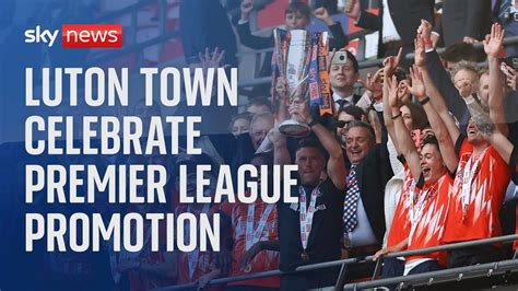 Luton Town FC celebrate Premier League promotion with an open top bus ...