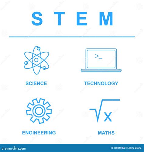 STEM Icons on White Background Stock Vector - Illustration of icon, concept: 168310392