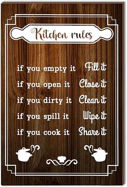 Amazon.com: kitchen rules sign