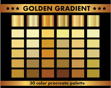 Golden Gradient/procreate Palette Metallic Gradients/gold - Etsy Canada
