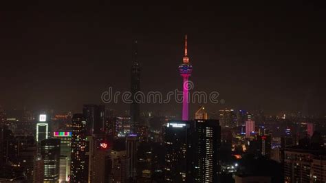 Aerial View of Kuala Lumpur City at Night. Malaysia. Stock Footage ...