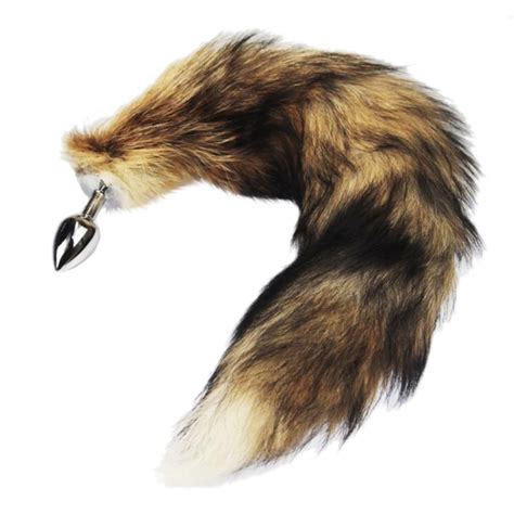 22" Stainless Steel Brown Fox Tail Plug – Foxyplugs