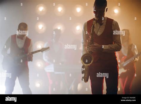 live stage performing at night club Stock Photo - Alamy