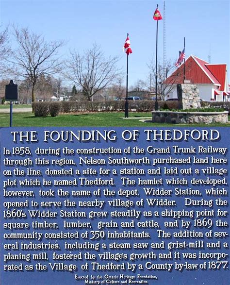 The Founding of Thedford - Ontario Provincial Plaques on Waymarking.com