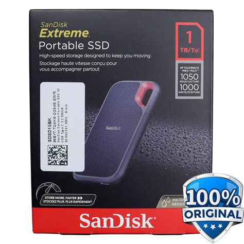 SanDisk Extreme Portable SSD V2 USB Type C 1TB SDSSDE61-1T00 Black ...