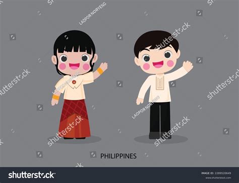 Philippines National Dress Vector Illustrationa Stock Vector (Royalty ...