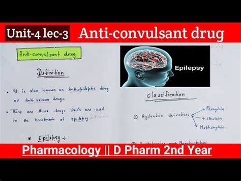 Anti-convulsant drug ||Definition Classification || MOA || U-4 lec-3 ...