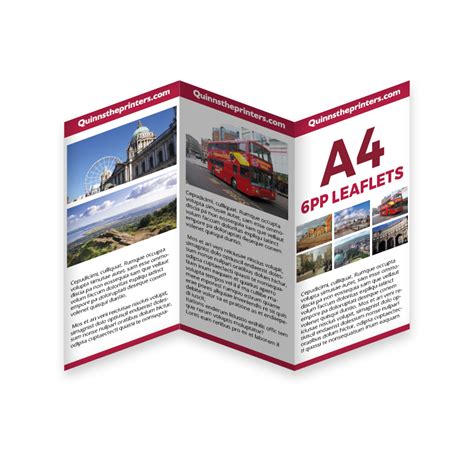 6pp A4 Leaflet Printing For the Trade | Quinnstheprinters.com