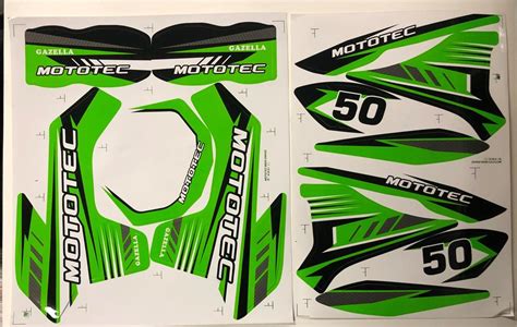 MotoTec Dirt Bike Gazzela Sticker Kit Green-DB-StickerKit-Gr