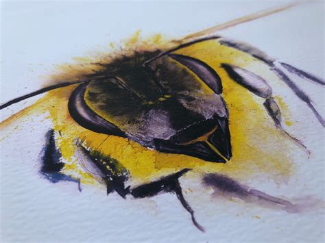 Original Honey Bee Painting- Original Watercolour Painting of a Bee by Syman Kaye - Incoming ...