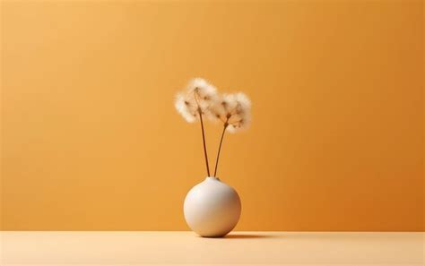 Premium AI Image | A white vase with dandelions in it