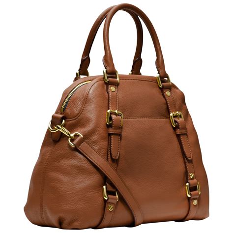 Michael Michael Kors Bedford Leather Bowling Bag in Brown - Lyst