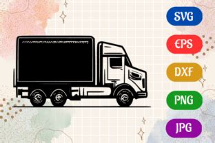 Truck, Black Isolated SVG Icon Digital Graphic by Creative Oasis ...