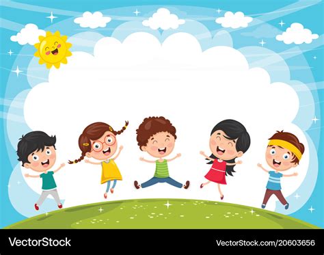 Kids playing outside Royalty Free Vector Image