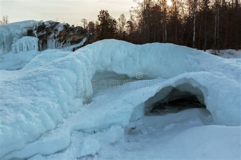 Snow caves of ice. stock photo. Image of landscape, dawn - 70106850