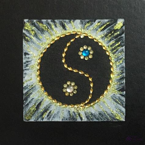 Buy Yin Yan Acrylic & Beads Painting | Artwork by a Person with Disabilities | Reshma Valliappan