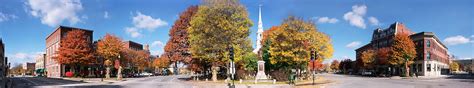 Fall foliage panorama of Central Square, Keene, New Hampshire. | Al ...