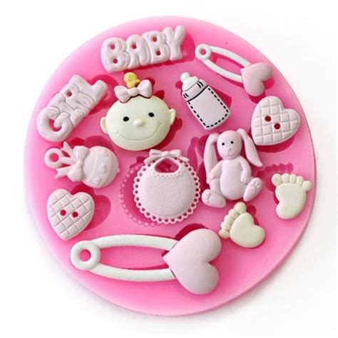 Baby Girl Baby Shower Mold | Chocolate fondant cake, Fondant silicone molds, Fondant molds