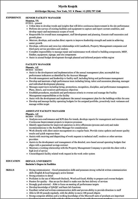 Resume Objective Examples For School Facilities Planner - Resume Example Gallery