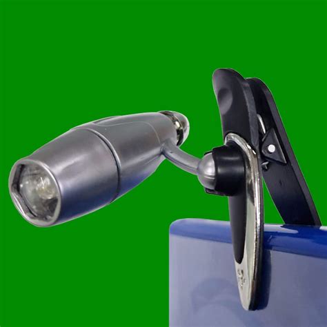 1x Silver Pivoting Clip-On Pocket LED Spotlight, 3lm, Adjustable, Portable, Lamp | eBay