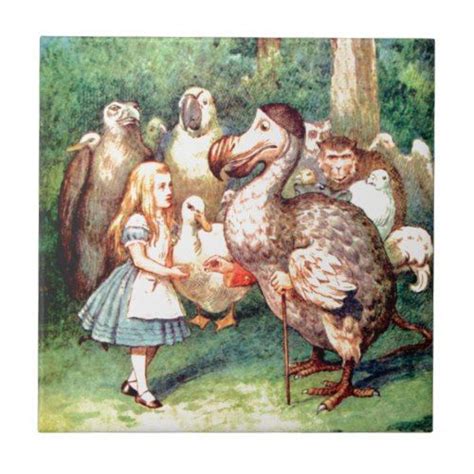 Alice and The Dodo Bird in Wonderland Tile | Zazzle | Alice in wonderland illustrations ...