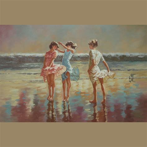 Oil Painting (Beach girls) By gallen art shop, China